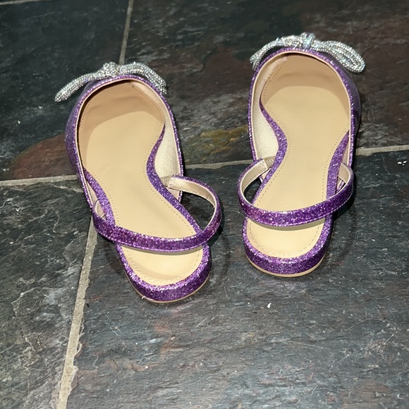 BARBIE Women’s sparkling bow pink glitter flats US 6 - Picture 4 of 5